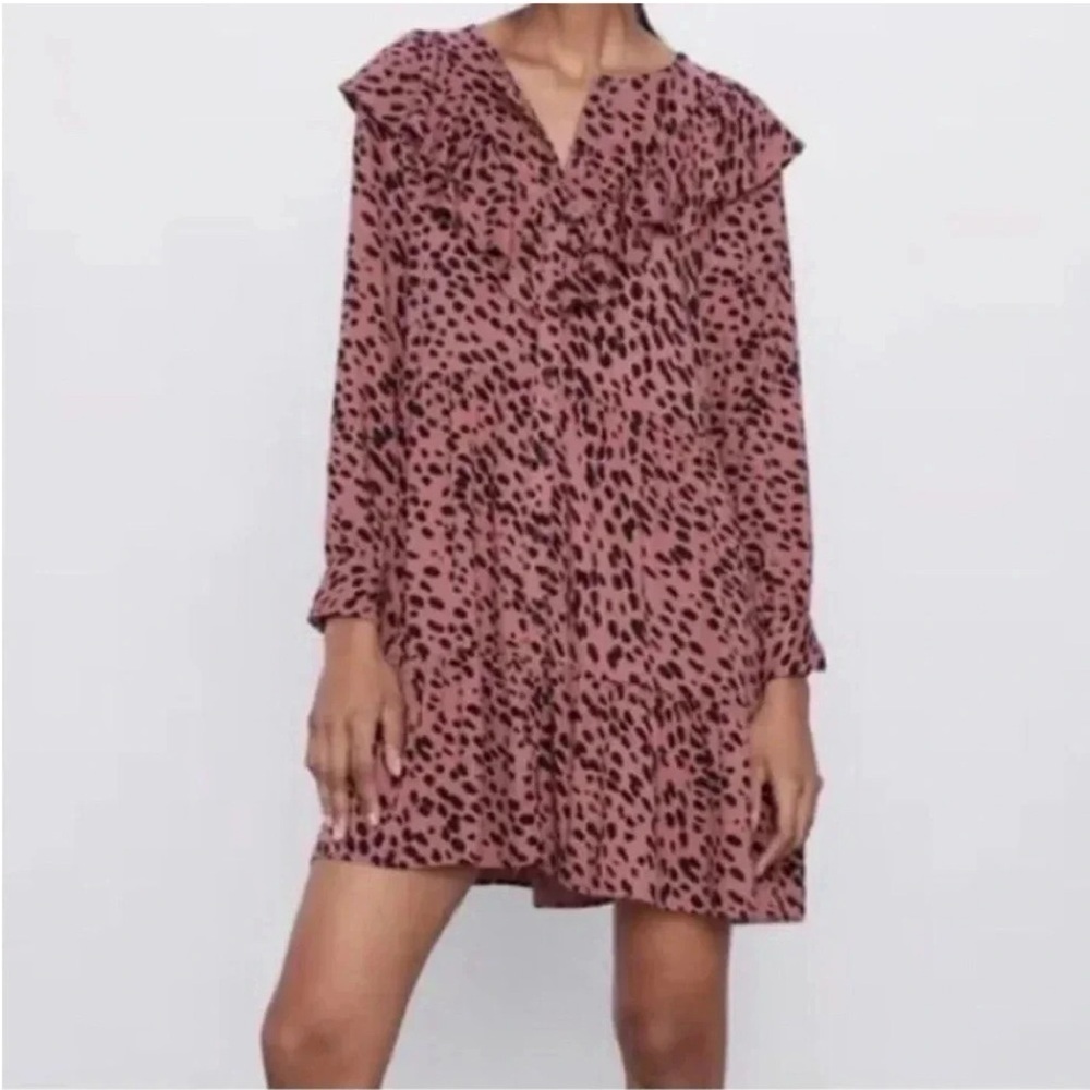 GiGiO All Over Leopard Print Purple & Black Dress L